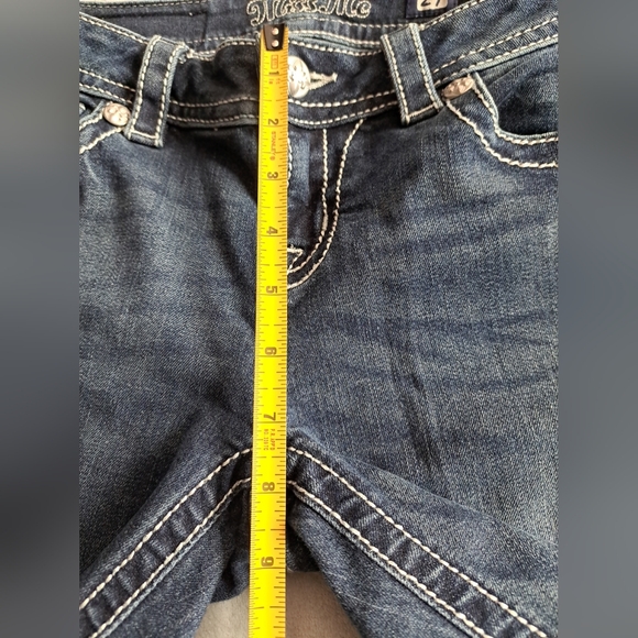 Miss Me Jeans Womens Standard Skinny Straight Leg Mid Rise Blue Sz 27 Inseam 28 - Picture 13 of 15